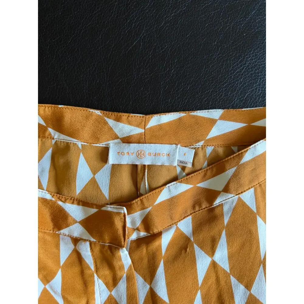 TORY BURCH Devi Pant in Gold Diamond Tile Size Women's 4